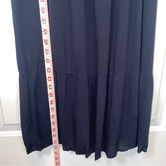 Old Navy 1X NWT Ruffled Tiered Maxi Dress Lined Black Deep V Adjustable Strap - Picture 4 of 14
